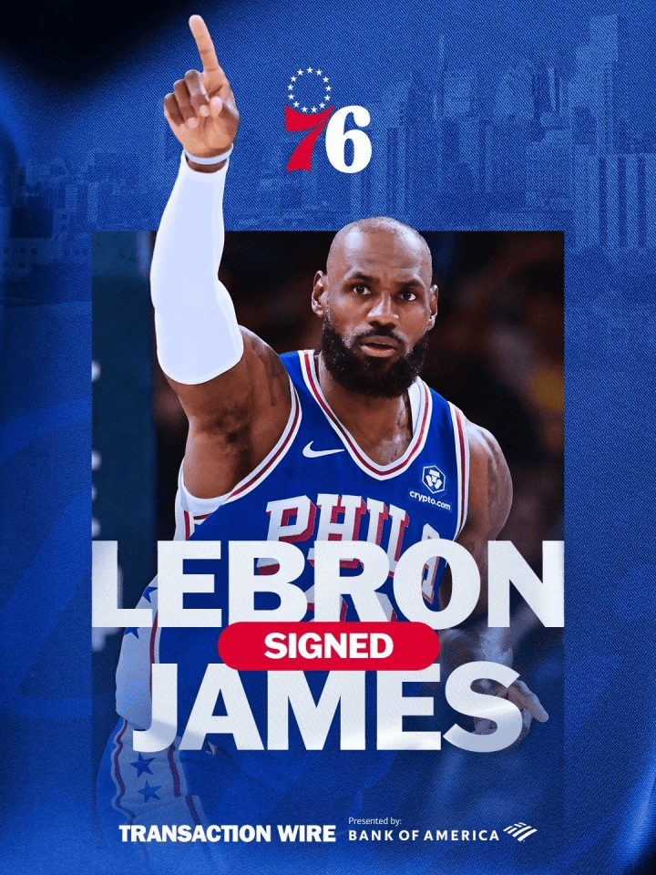 名记:詹姆斯会让费城成为NBA最受关注的球队